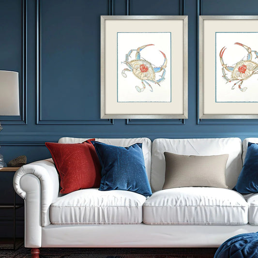 Crab Celebration I Wood Framed Wall Art