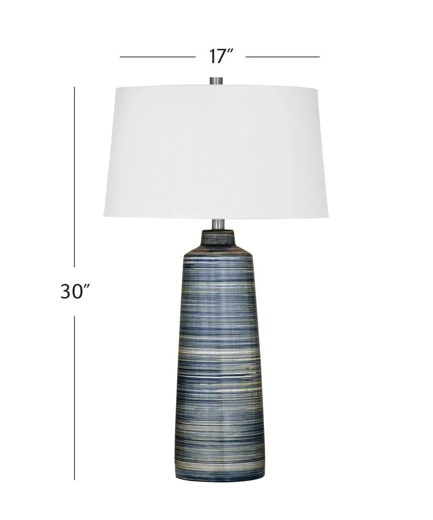 Creedence Blue Ceramic Table Lamp - LOOMLAN - Bassett Mirror - Table Lamps
