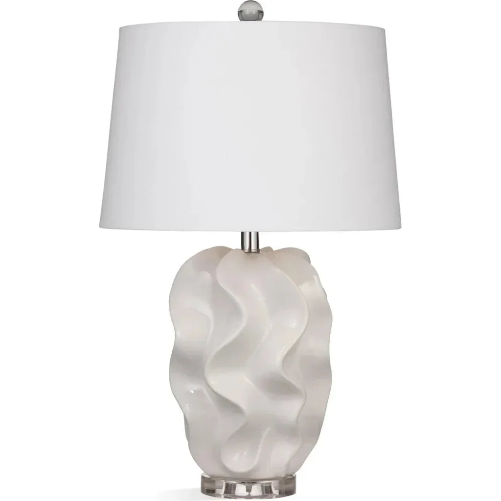 Crete Ceramic and Crystal White Table Lamp - LOOMLAN - Bassett Mirror - Table Lamps