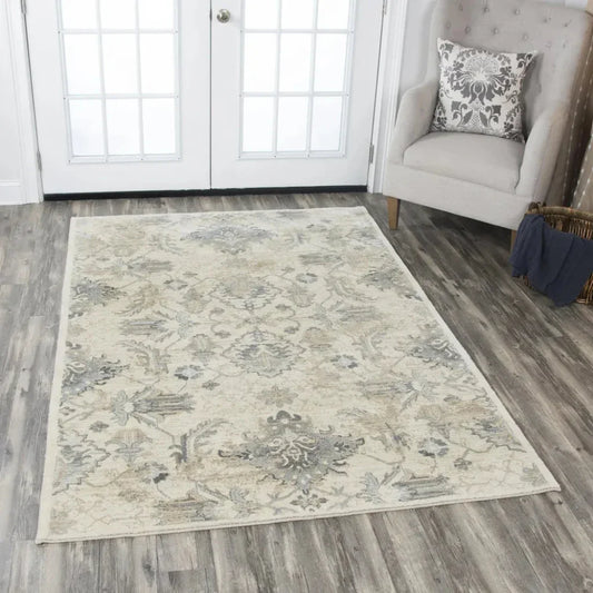Crwt Floral Light Beige Large Area Rugs For Living Room - LOOMLAN - LOOMLAN - Area Rugs