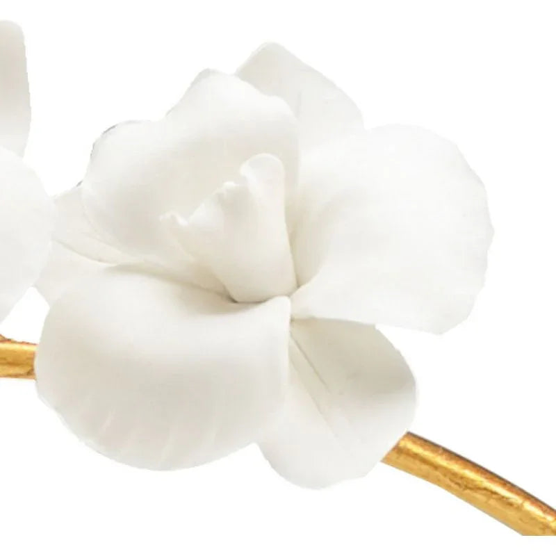 Crystal Based Orchid In Stand Sculpture - LOOMLAN - Chelsea House - Statues & Sculptures