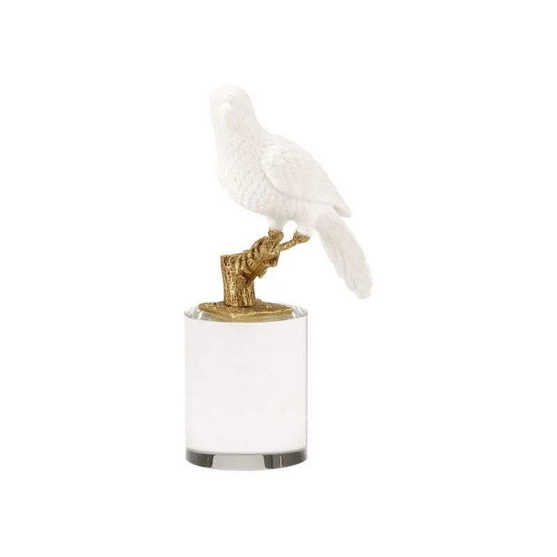 Crystal Based White Parrot Sculpture - LOOMLAN - Chelsea House - Statues & Sculptures