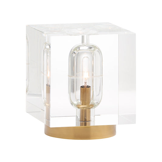 Cube Crystal Clear Table Lamp