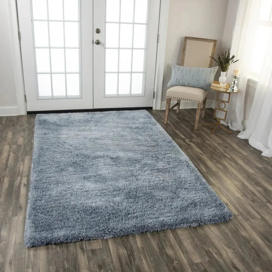 Cues Solid Blue Area Rugs For Living Room - LOOMLAN - LOOMLAN - Area Rugs