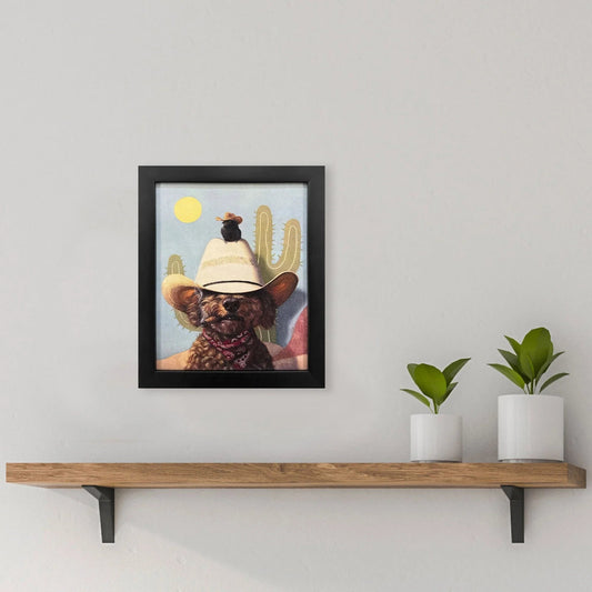 Curly II Hand Finished Blue Framed Wall Art