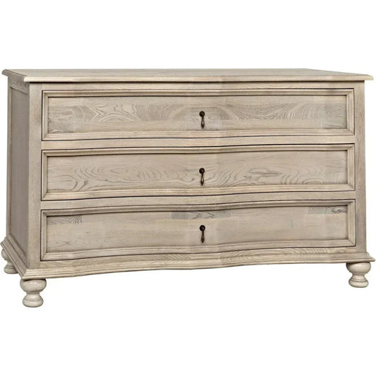 Curved Wood Front 3 Drawer Chest - LOOMLAN - Noir - Chests