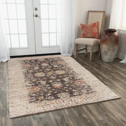 Cuyo Floral Brown/ Beige Large Area Rugs - LOOMLAN - LOOMLAN - Area Rugs