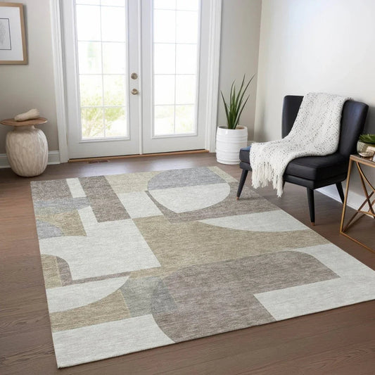 Daeel Brown Washable Indoor - Outdoor Rug - LOOMLAN - LOOMLAN Rugs - Outdoor Rugs