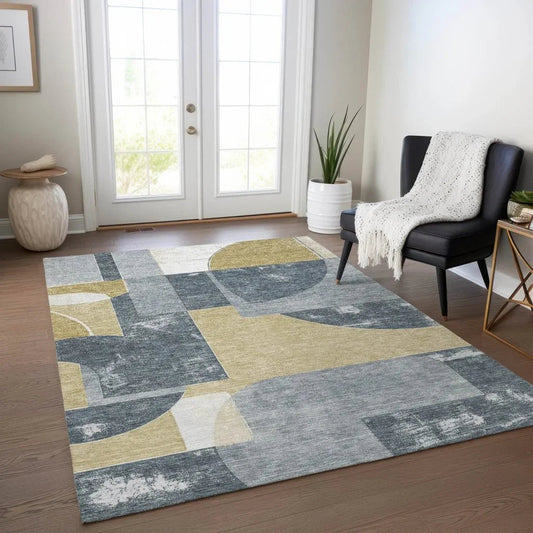 Daeel Gray Washable Indoor - Outdoor Rug - LOOMLAN - LOOMLAN Rugs - Outdoor Rugs