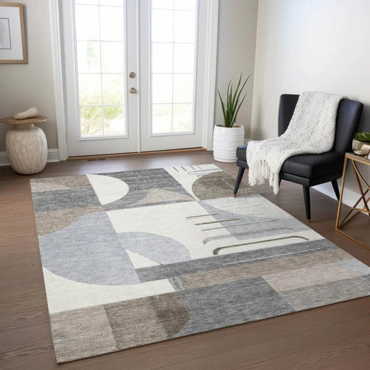 Daeira Brown Washable Indoor - Outdoor Rug - LOOMLAN - LOOMLAN Rugs - Outdoor Rugs