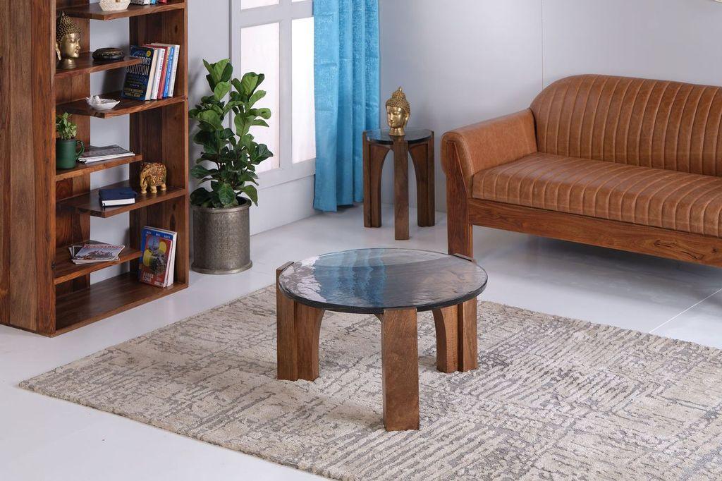 Daereth Glass Top Round Side Table