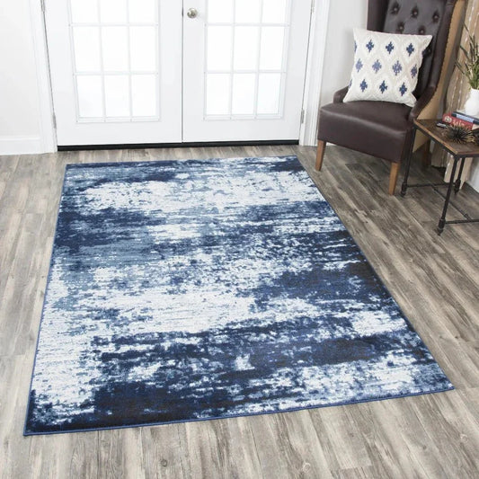 Dain Abstract Blue Kitchen Hallway Runner Rug - LOOMLAN - LOOMLAN - Area Rugs