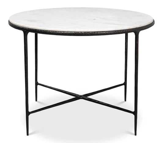 Dakor Marble Top Round Breakfast Table-Dining Tables-Sarreid-LOOMLAN