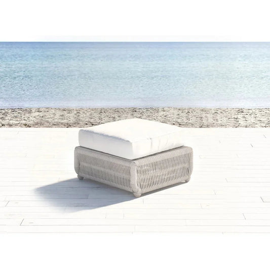 Dana Rope Rectangular Outdoor Ottoman-Outdoor Ottomans-Sunset West-LOOMLAN