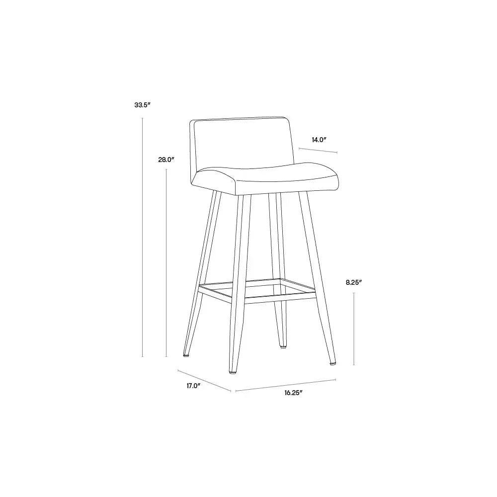 Dani Leather Counter Stool - LOOMLAN - SUNPAN - Counter Stools