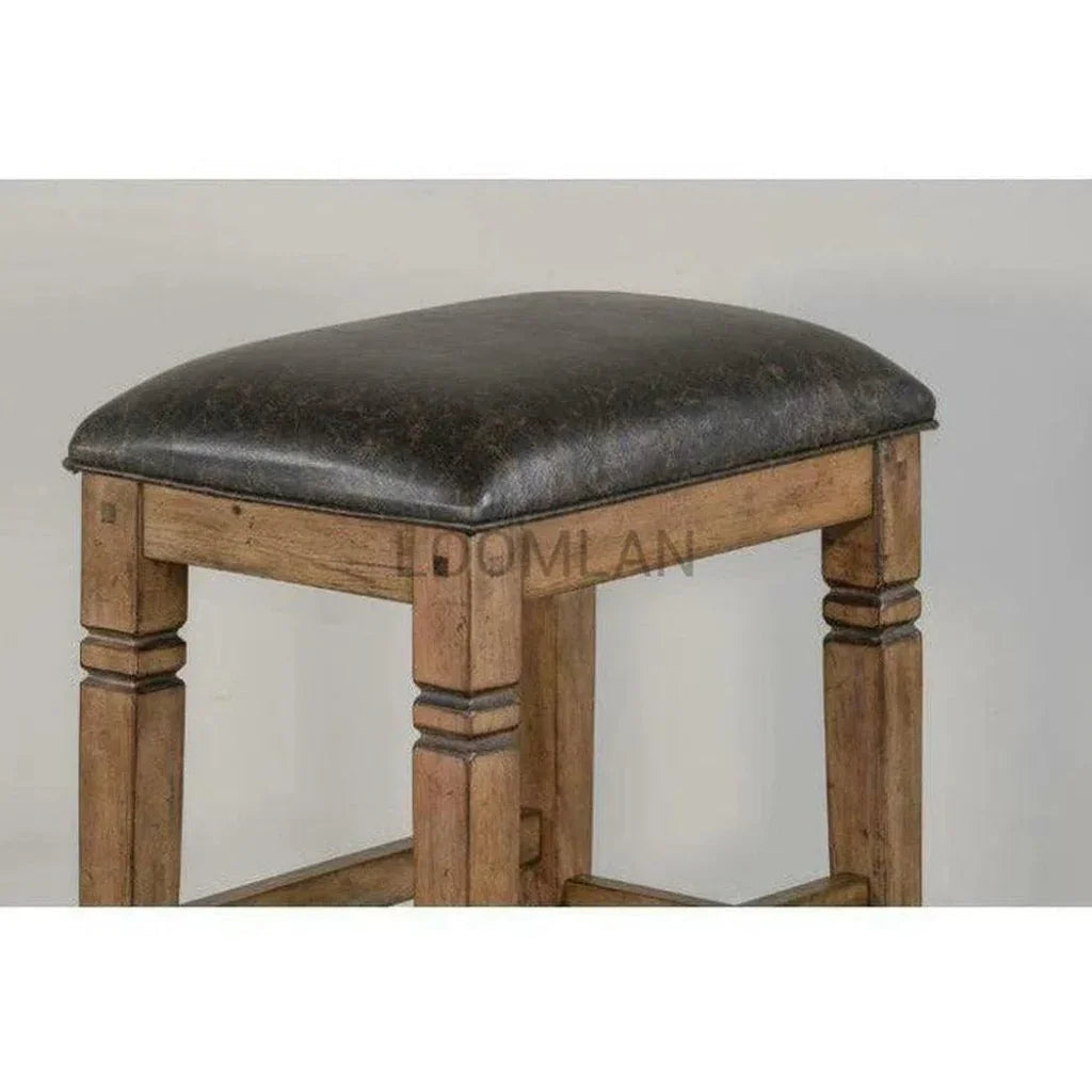 Dark Brown Backless Barstool Cushion Seat - LOOMLAN - Sunny D - Bar Stools