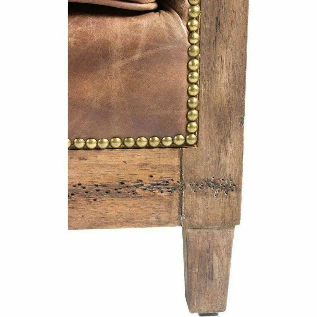 Darlington Brown Leather Lawson Sofa - LOOMLAN - Moe's Home - Sofas & Loveseats