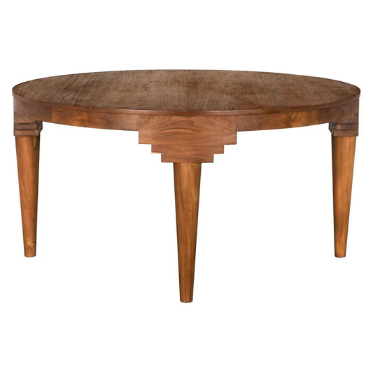 Davis Wooden Round Dining Table-Dining Tables-Noir-LOOMLAN