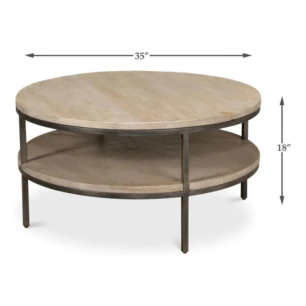 De Stiol Coffee Table Round With - LOOMLAN - Sarreid - Coffee Tables