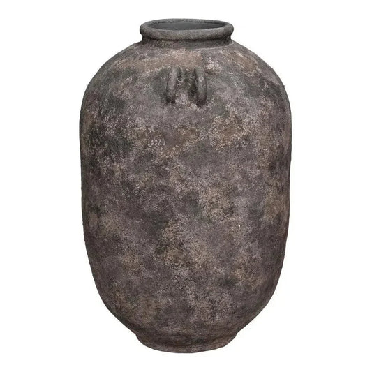 De Velde Pottery Grey Decorative Pot - LOOMLAN - Sarreid - Outdoor Accessories