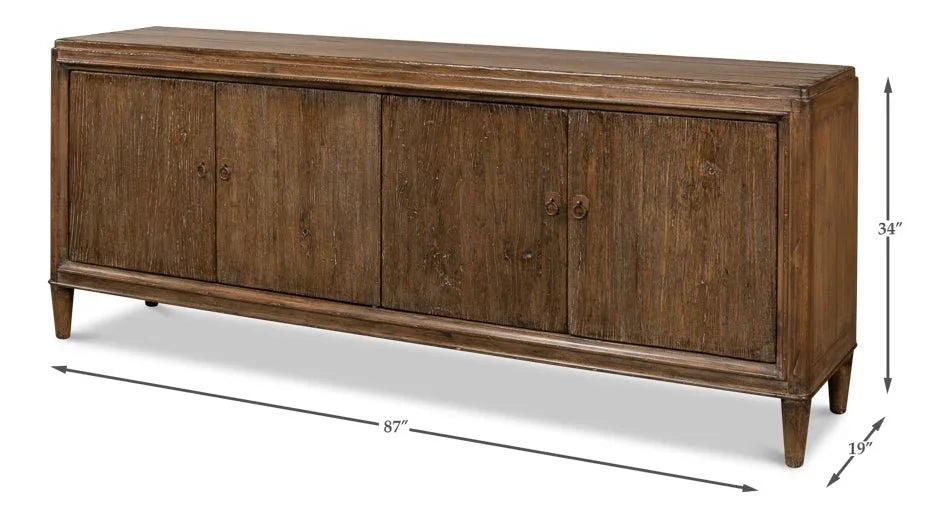 Deco Wall Wooden Brown Sideboard - LOOMLAN - Sarreid - Sideboards