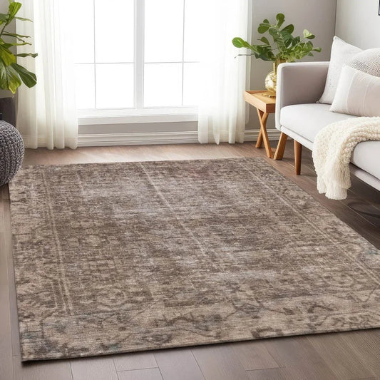 Delaura Brown Washable Indoor - Outdoor Rug - LOOMLAN - LOOMLAN Rugs - Outdoor Rugs