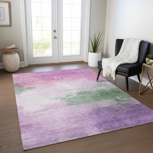 Delisah Purple Washable Indoor - Outdoor Rug - LOOMLAN - LOOMLAN Rugs - Outdoor Rugs