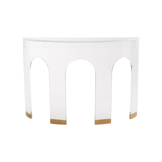 Demilune Marble Top Console Table