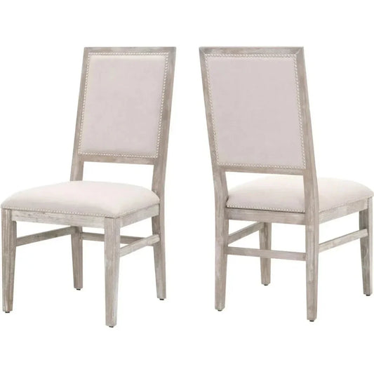 Dexter Dining Chair 2PC Stone Linen Natural Gray - LOOMLAN - Essentials For Living - Dining Chairs