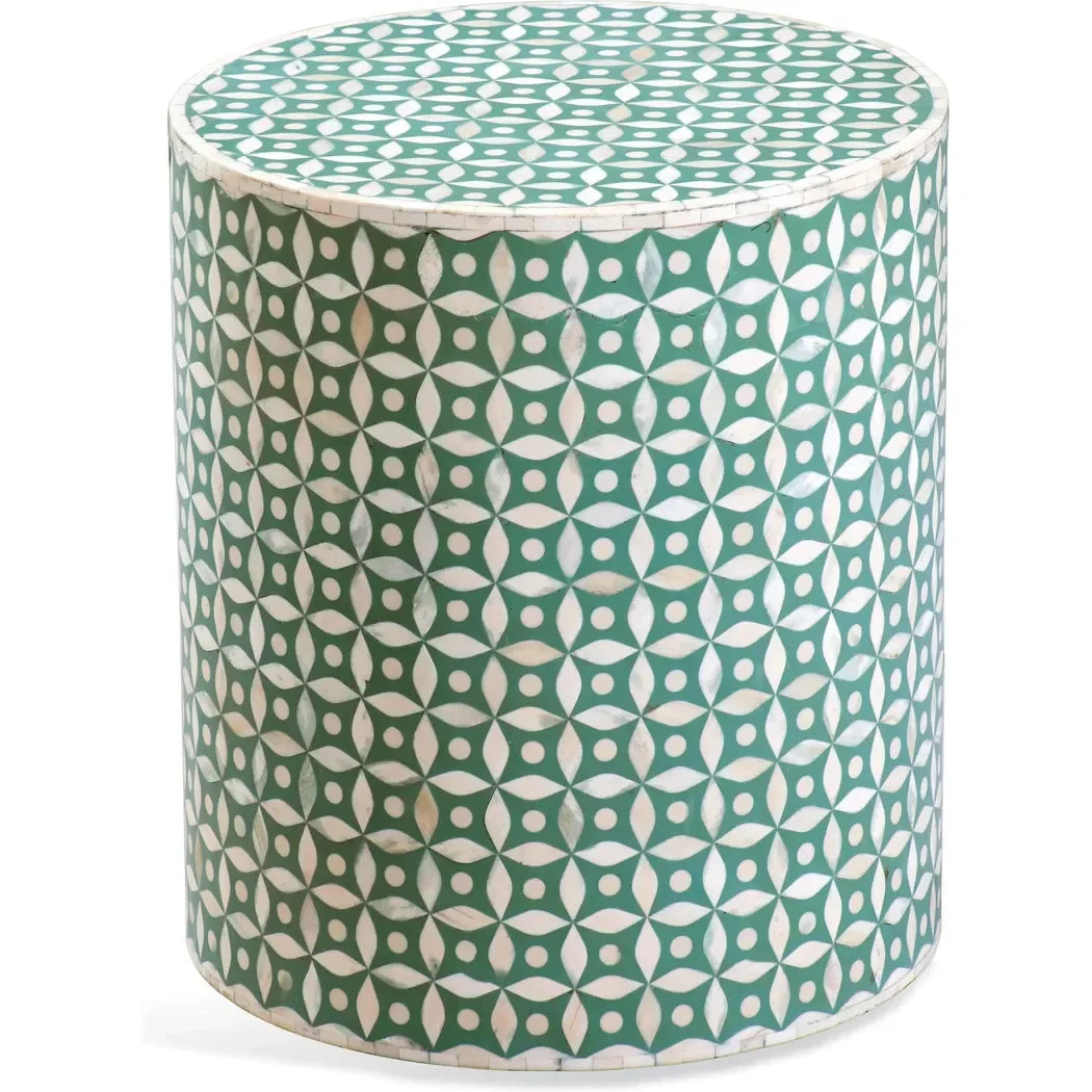 Diamond Bone Round Accent Table