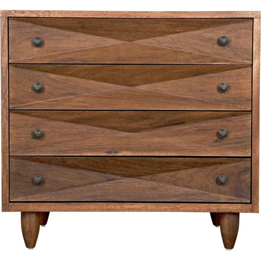 Diamond Four Drawers Walnut Chest