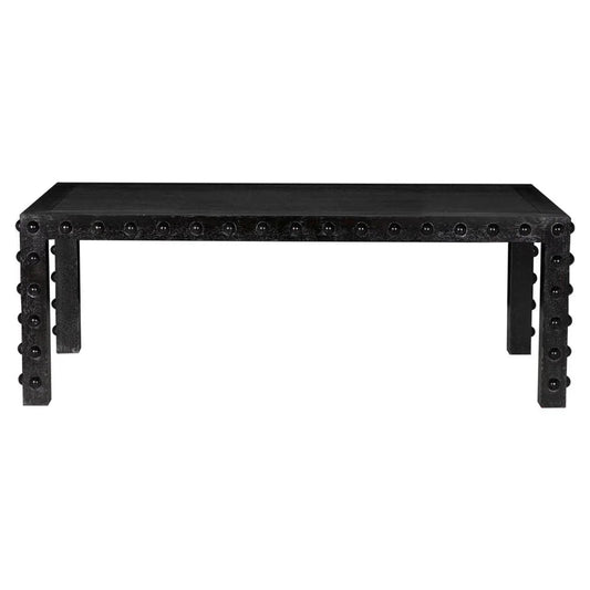 Didier Wooden Black Rectangular Dining Table-Dining Tables-Noir-LOOMLAN