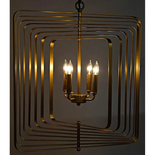 Dimaclema Metal Small Chandelier With Brass - LOOMLAN - Noir - Chandeliers