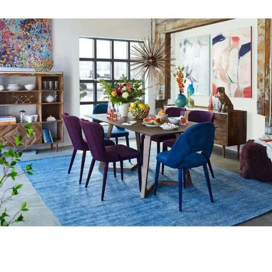 Dining Table Rectangular Brown Mid-Century-Dining Tables-Moe's Home-LOOMLAN