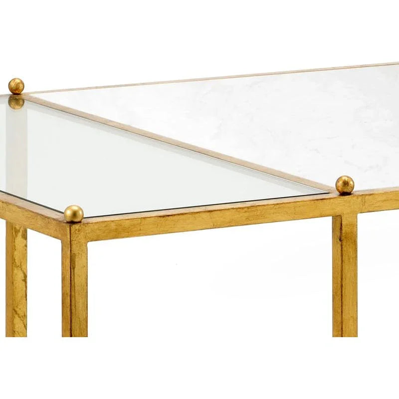 Directoire Stripe Iron Framed Rectangular Coffee Table - LOOMLAN - Chelsea House - Coffee Tables