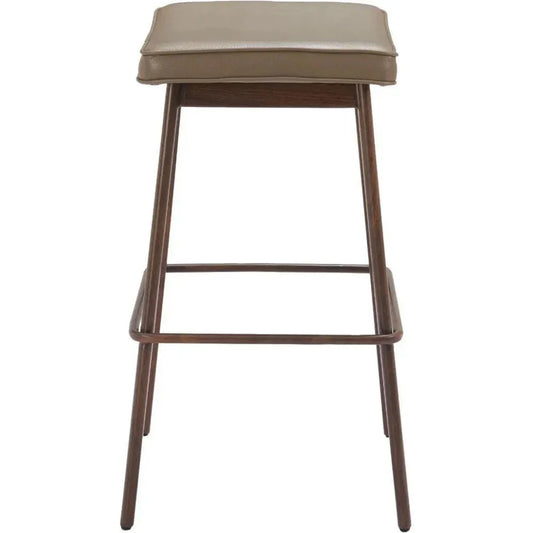 Divat Wood and Steel Taupe Barstool 2PC - LOOMLAN - Zuo Modern - Bar Stools