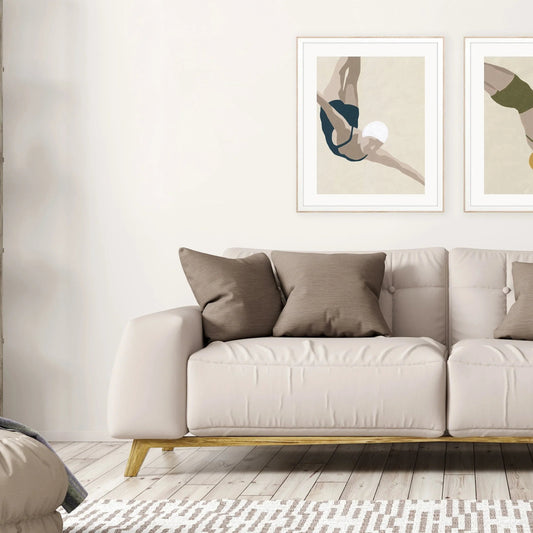 Dive Wood Blue Framed Wall Art