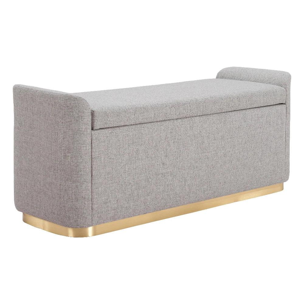 Dobo Gray Storage Bench - LOOMLAN - Zuo Modern - Bedroom Benches
