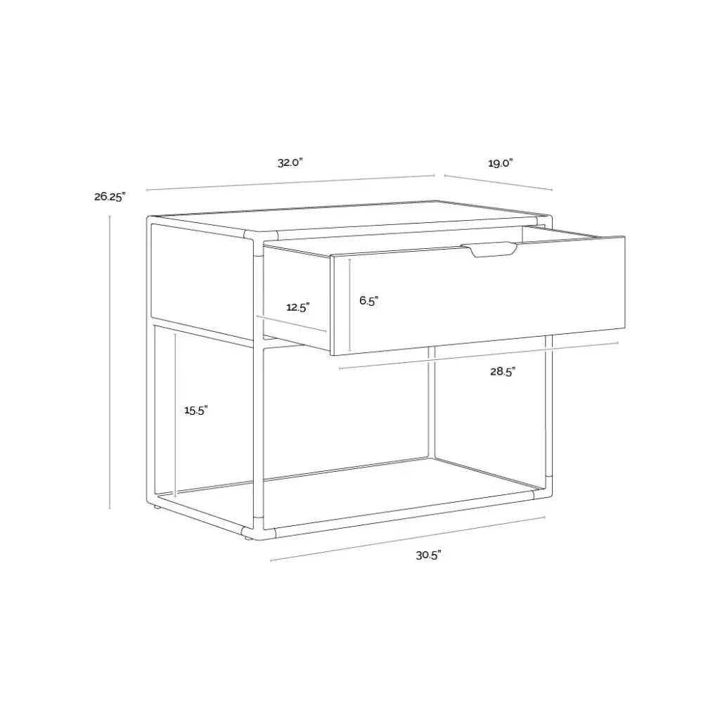 Doone Iron Black Nightstand - LOOMLAN - SUNPAN - Nightstands