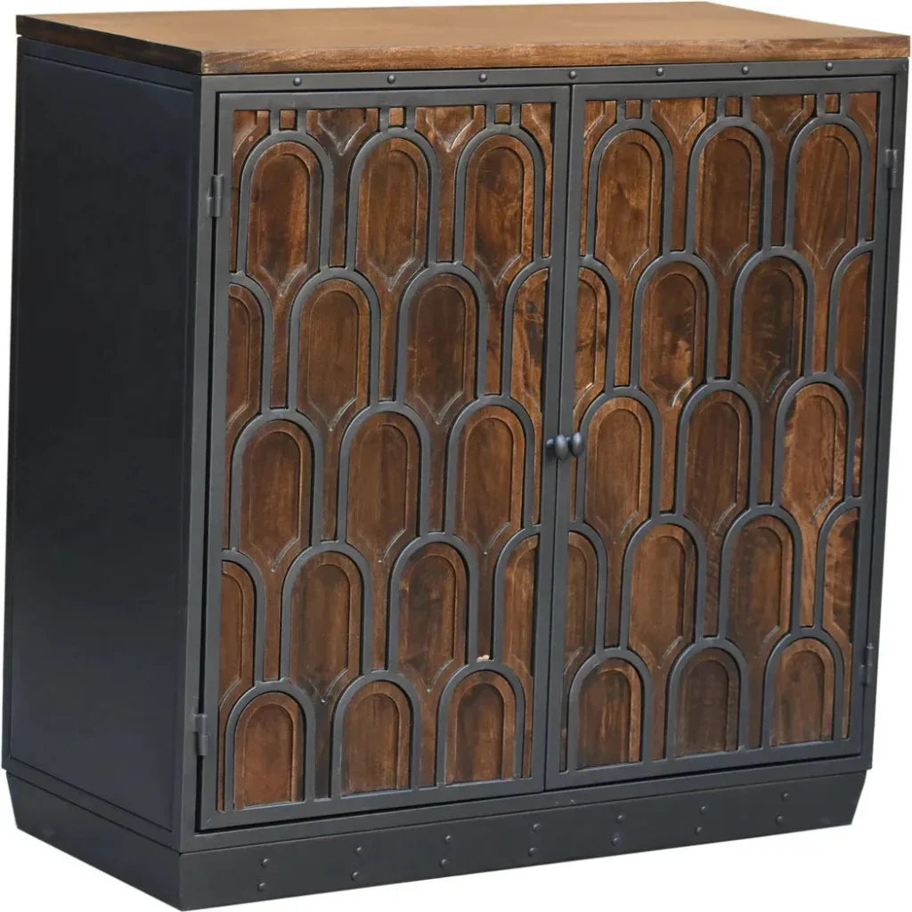 Medrano Wood Brown 2 Door Cabinet - LOOMLAN - LOOMLAN - Accent Cabinets