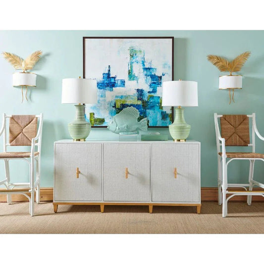 Double Palm Design Golden Wall Sconce - LOOMLAN - Chelsea House - Wall Sconces