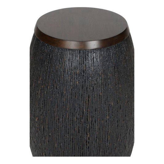 Dracus Drum Shaped Black Drinks Table - LOOMLAN - Wildwood - Side Tables