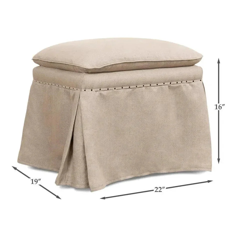 Draped Skirted Ottoman (Set of 2) - LOOMLAN - Sarreid - Ottomans