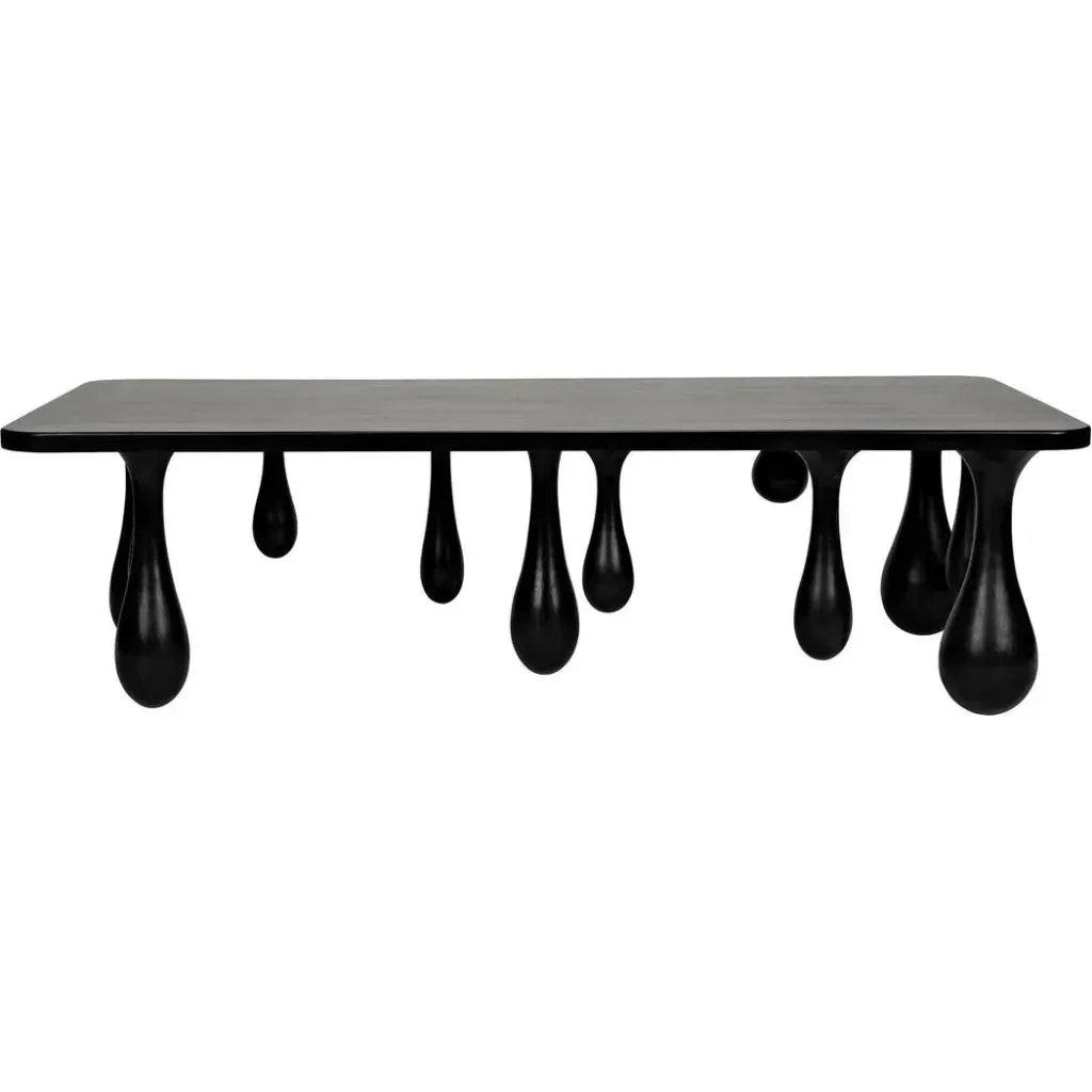Drop Wood Black Rectangle Coffee Table - LOOMLAN - Noir - Coffee Tables