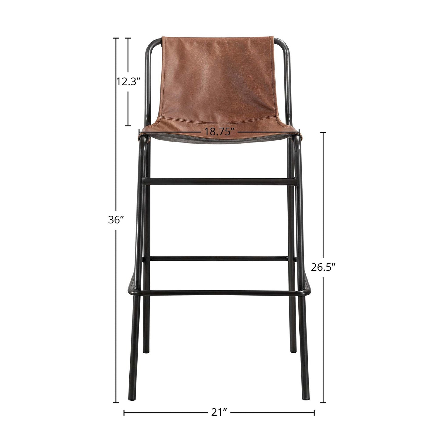 Duke Genuine Leather Counter Stool
