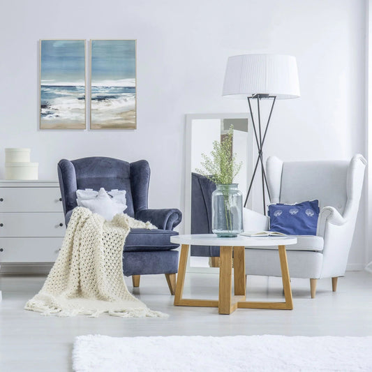 East Coast Blue Framed Wall Art 2PC