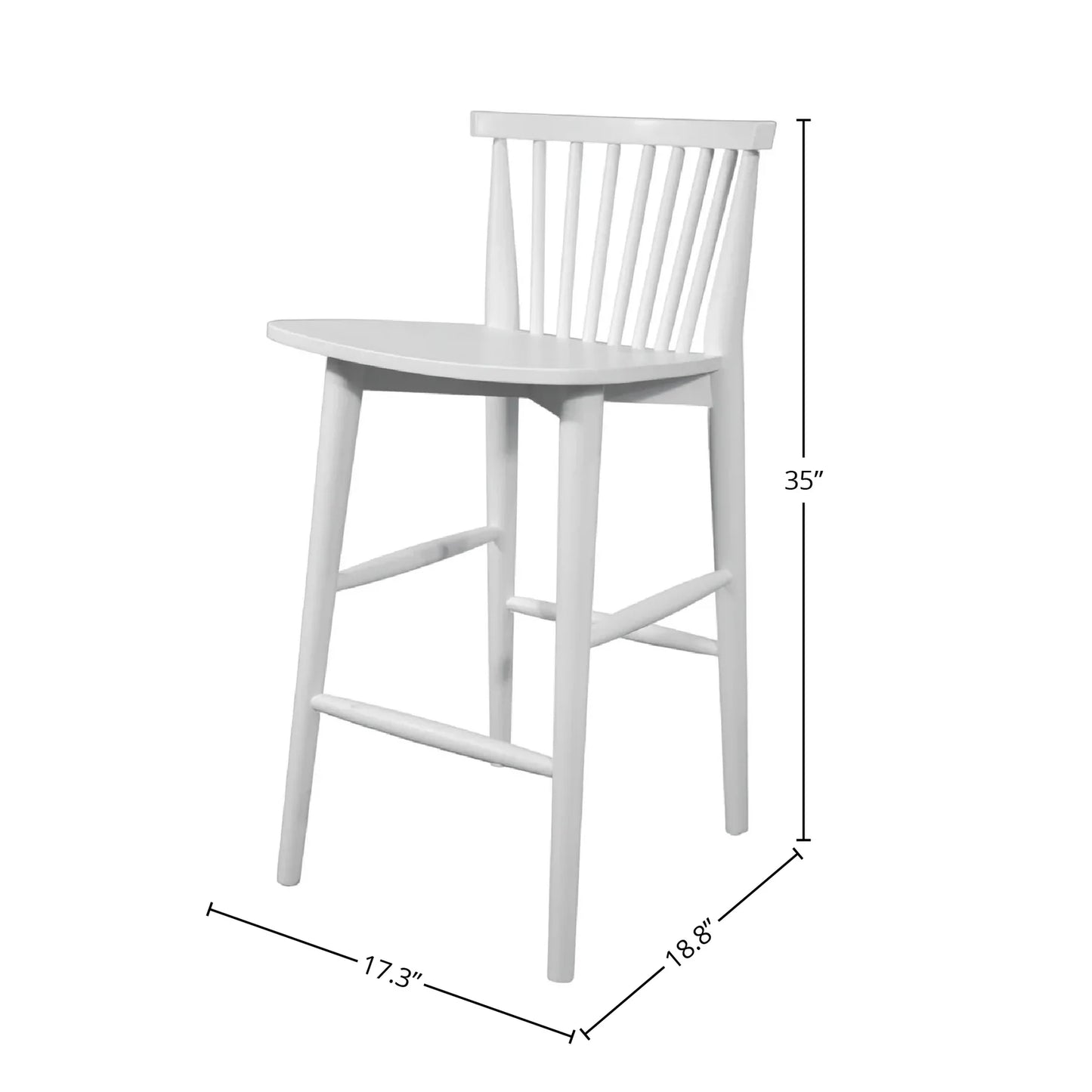 Easton Counter Stool - White - LOOMLAN - LH Imports - Counter Stools