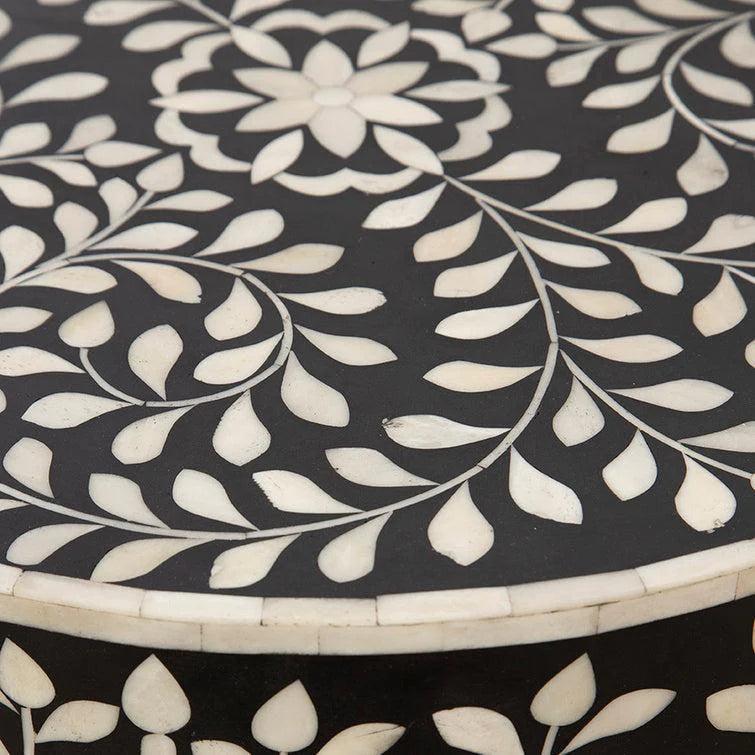 Ebony Black Unique Round Side Table - LOOMLAN - Furniture Classics - Side Tables