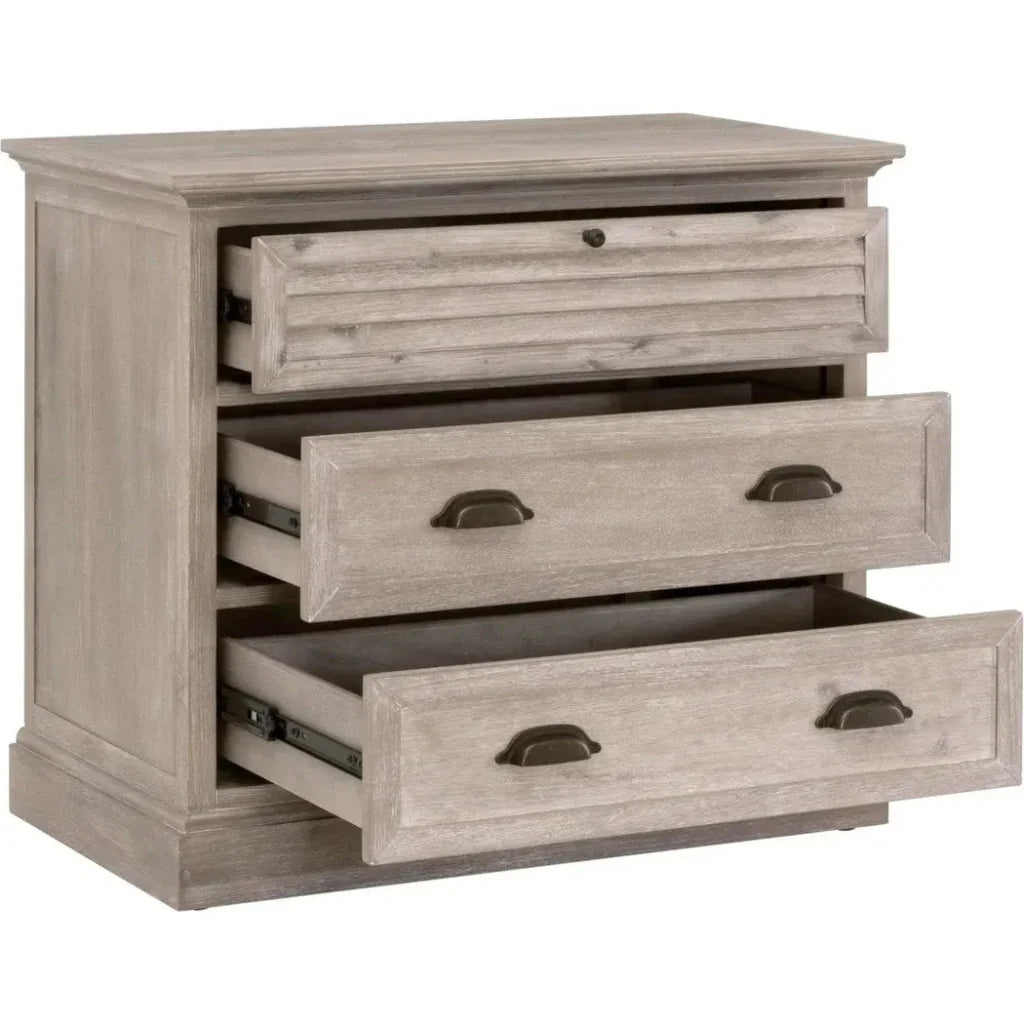 Eden Reclaimed Wood 3 Drawers Nightstand - LOOMLAN - Essentials For Living - Nightstands