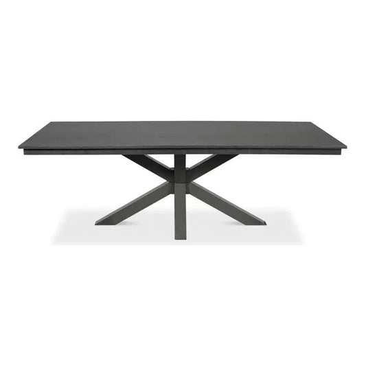 Eich Tulip Wood Base Grey Rectangular Dining Table-Dining Tables-Sarreid-LOOMLAN